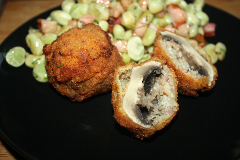 Pieczarkowe kule nadziewane śląską