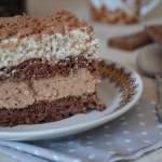 Ciasto czekoladowo – budyniowe z kremem stracciatella