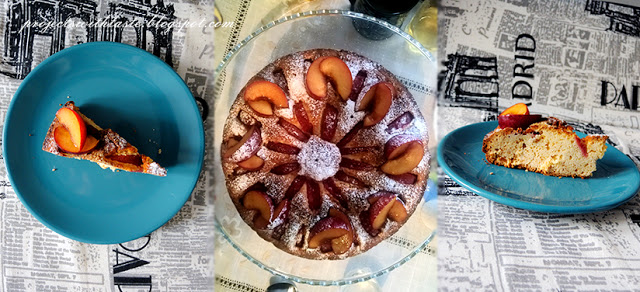 Ciasto brzoskwiniowe ze śliwką / Peach cake with plum