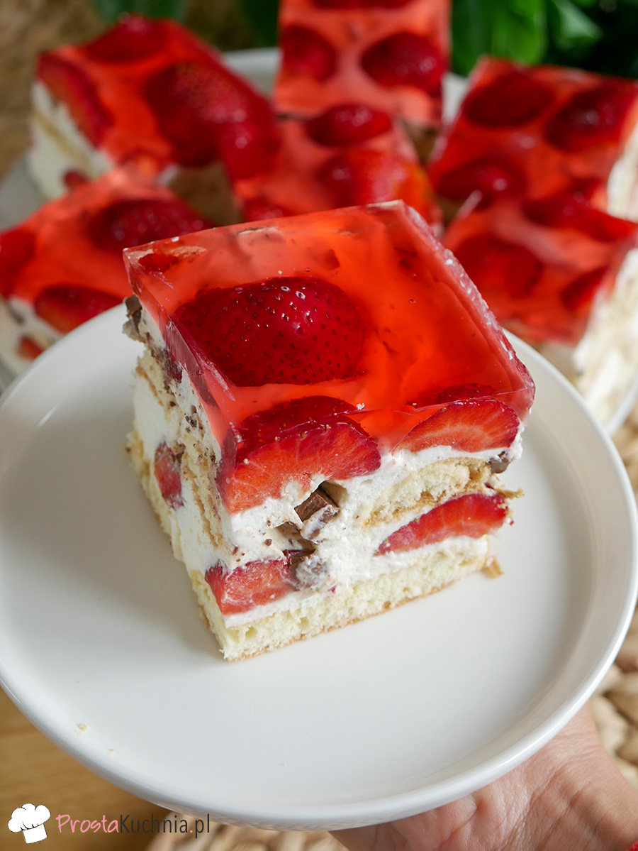 Ciasto z truskawkami na biszkoptach Kulinarny Świat
