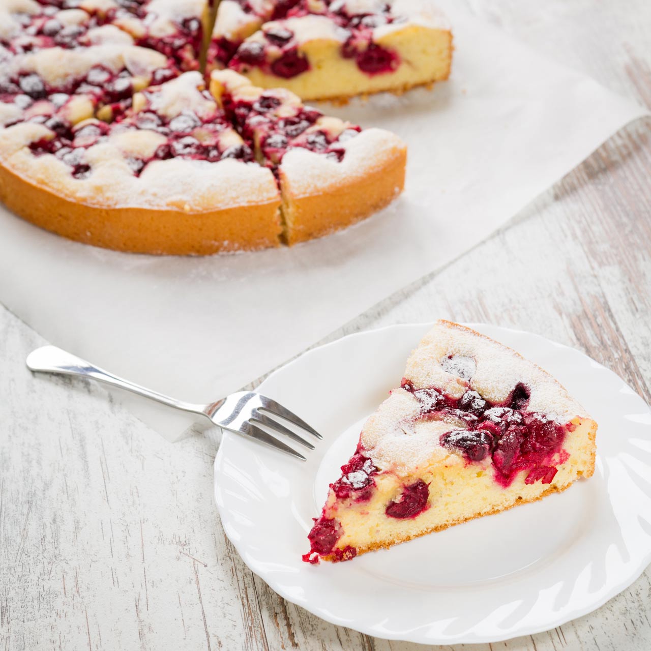 Szybkie ciasto z czereśniami