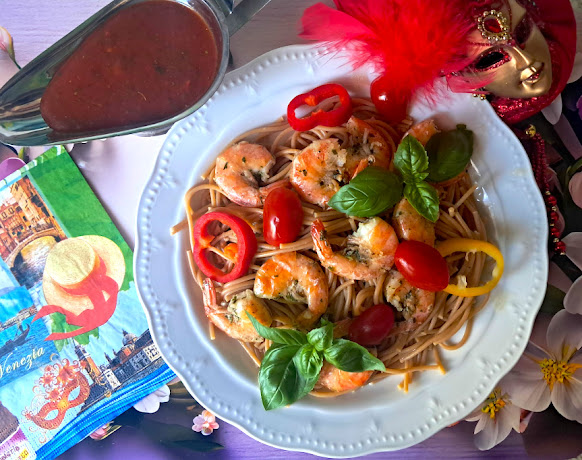 Makaron z krewetkami w stylu weneckim