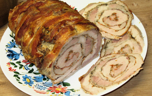 ROLADA ZE SCHABU PIECZONA Z BOCZKIEM-WĘDZONYM DOMOWA WĘDLINA, wspaniały schab na kanapki +FILM