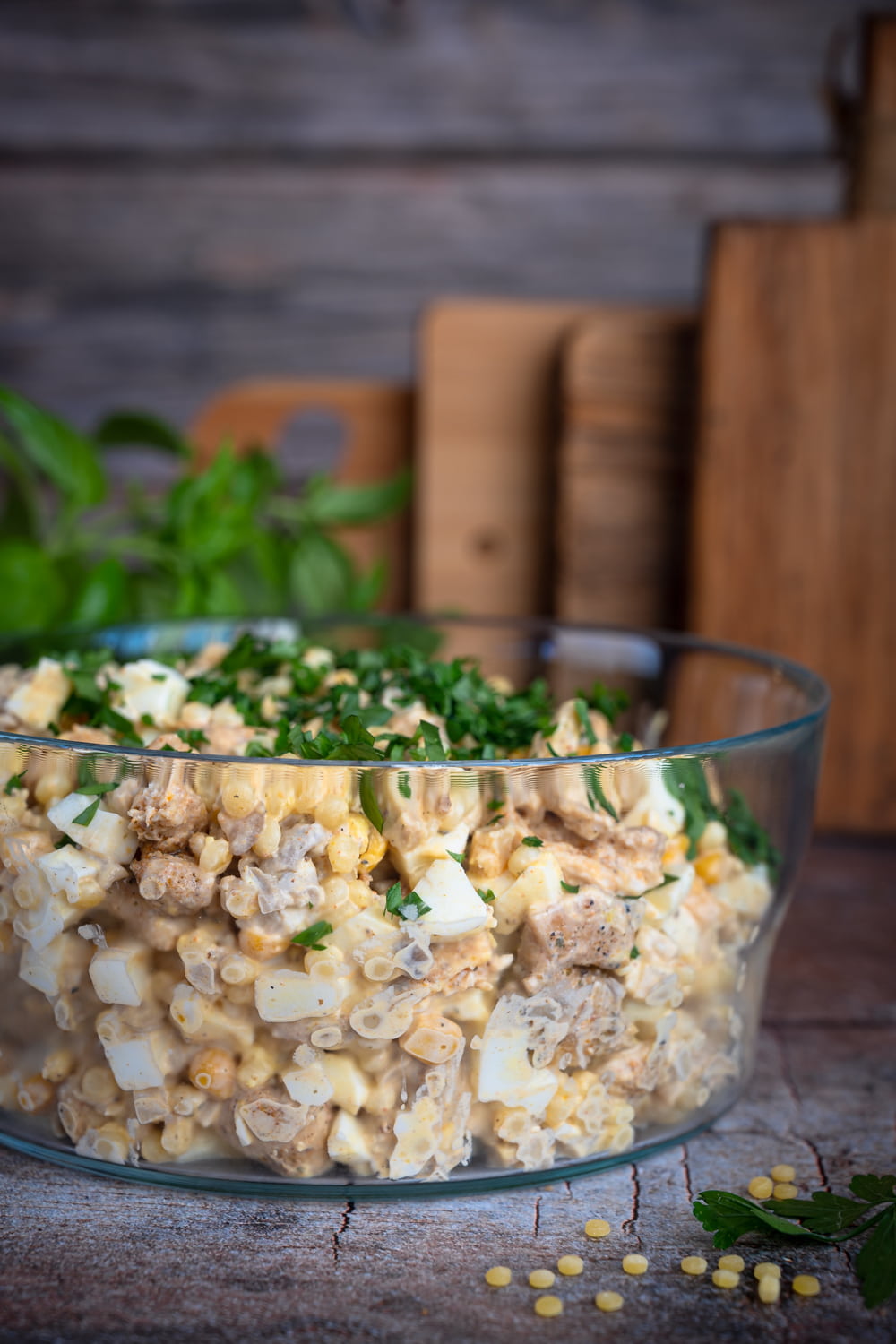 Sałatka z kurczakiem i marynowanymi pieczarkami