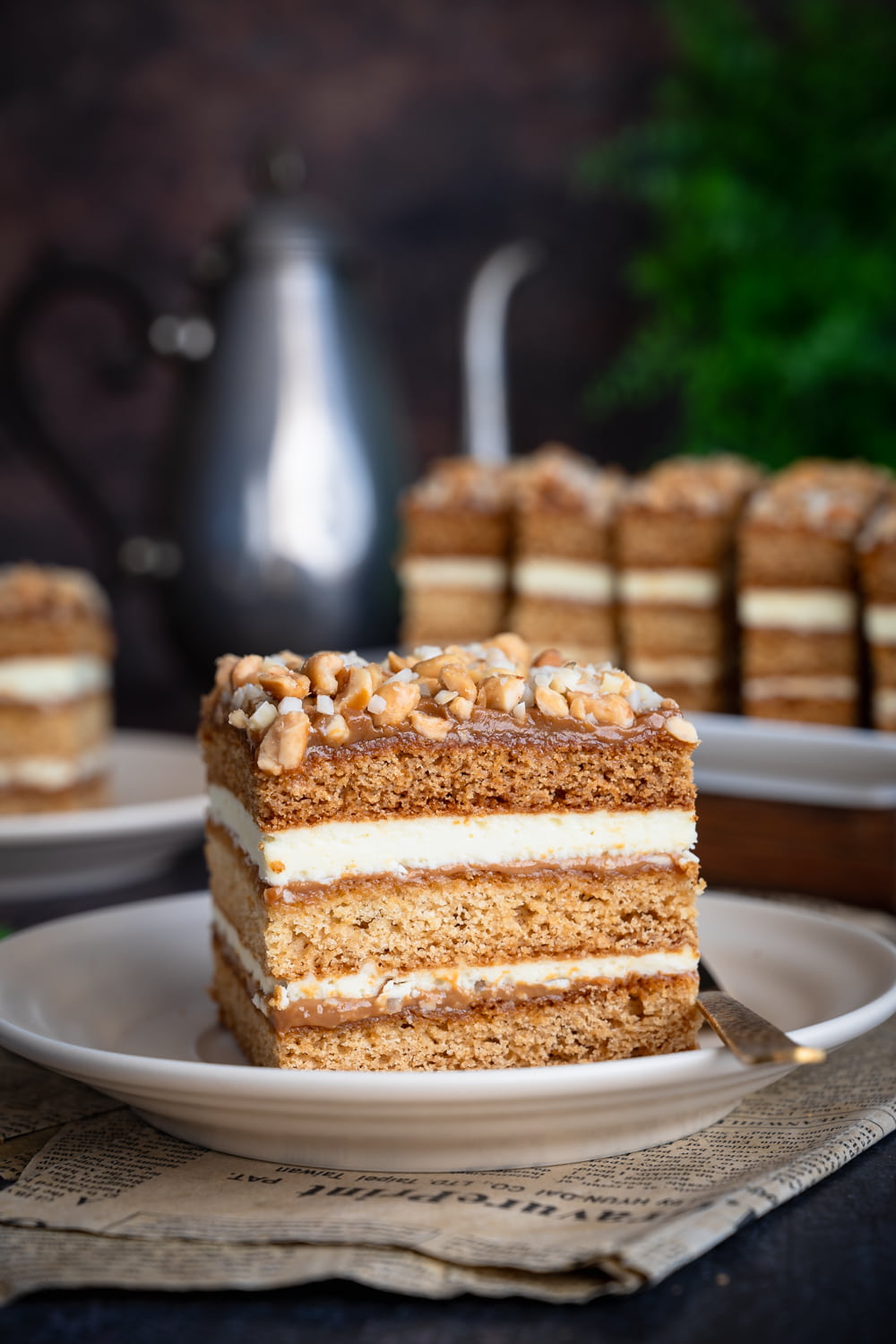 Miodownik z kajmakiem i mlekiem w proszku