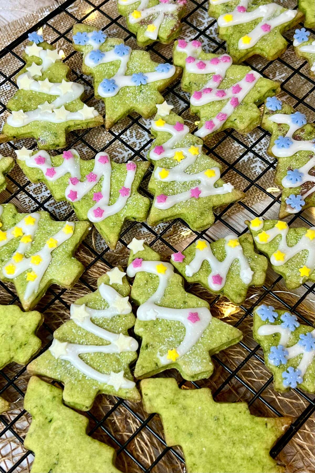 Ciasteczka choinki ze szpinakiem (pięknie zielone, świąteczne)