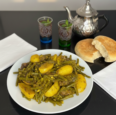 Wołowina po marokansku z Fasolką i Ziemniakami -Marqa dyal loubia khadra b l7em.