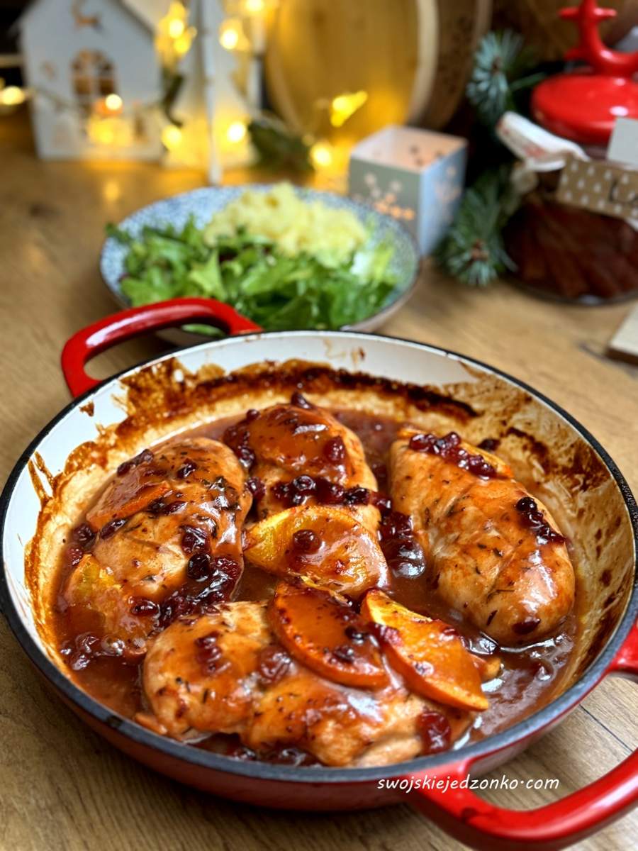 Kurczak z żurawiną i pomarańczą