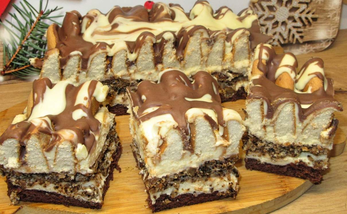 Pyszne i efektowne  ciasto GÓRA LODOWA Z ORZECHOWĄ WKŁADKĄ +FILM