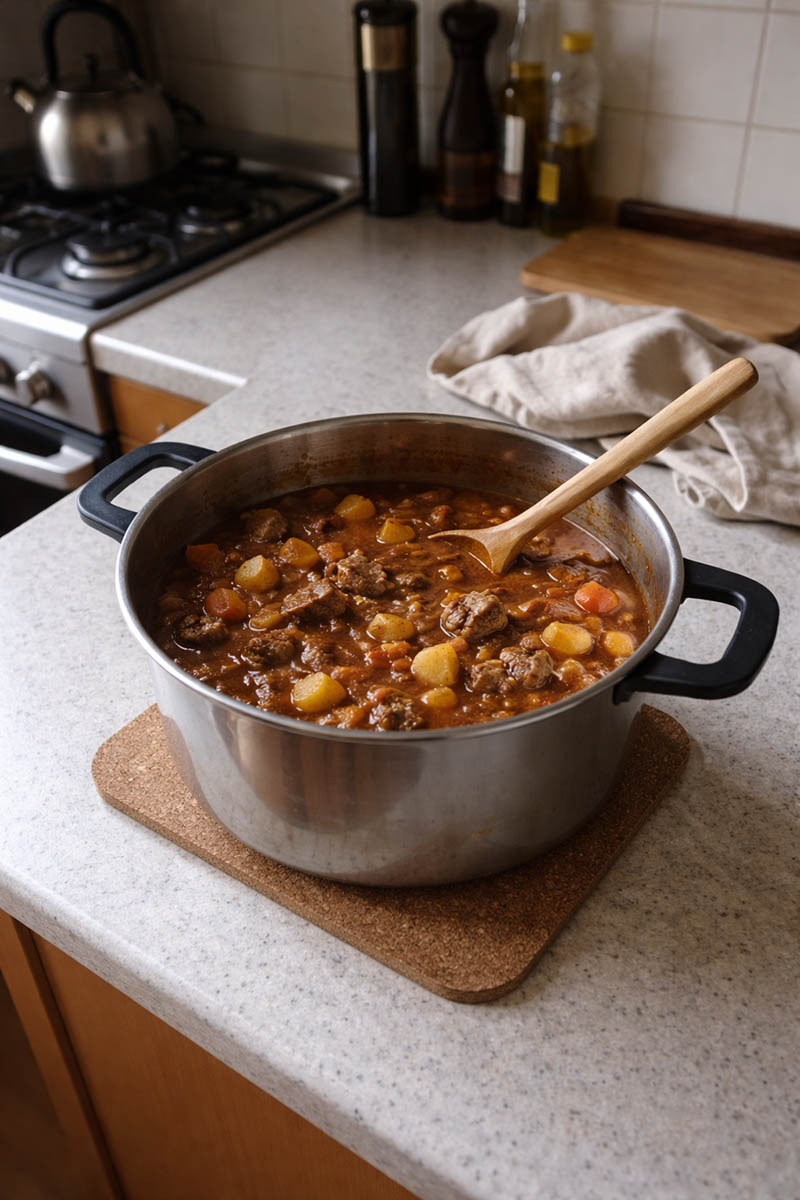 Domowy obiad przygotowany na dwa dni