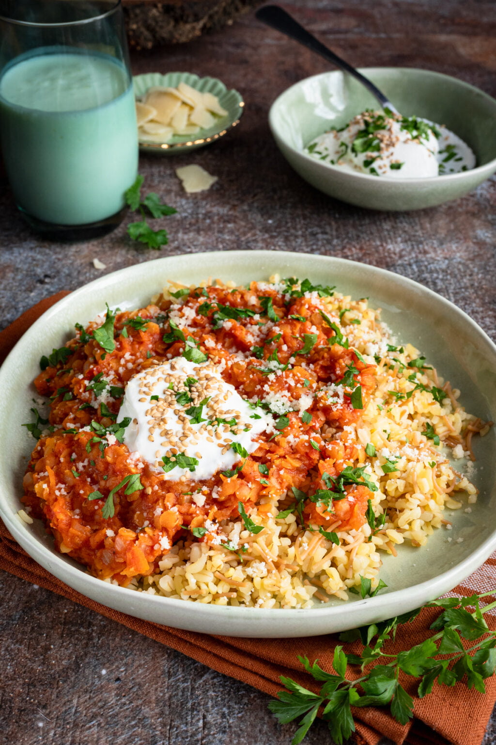 Gulasz z soczewicy z kaszą bulgur