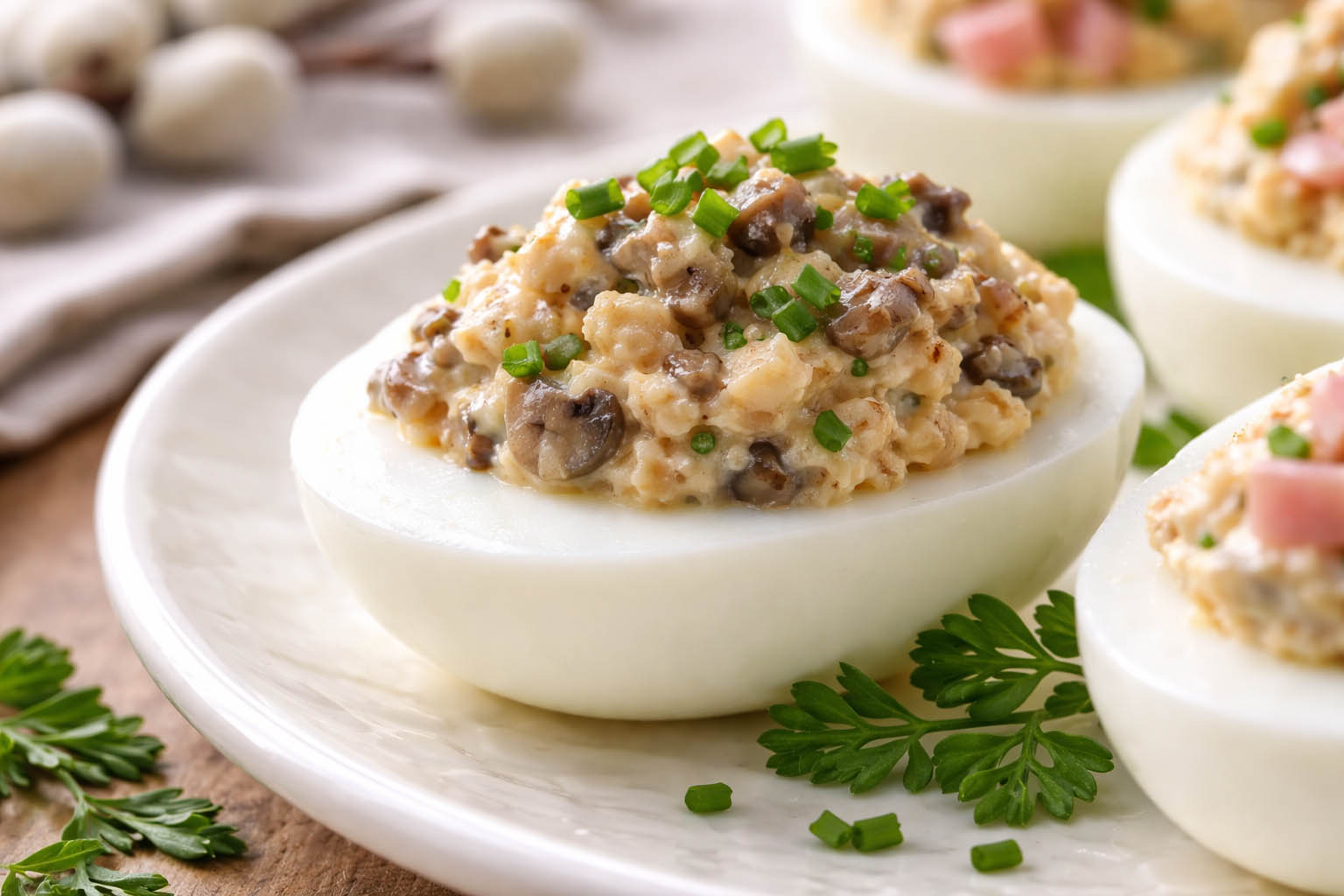 kremowe jajka faszerowane przekrój