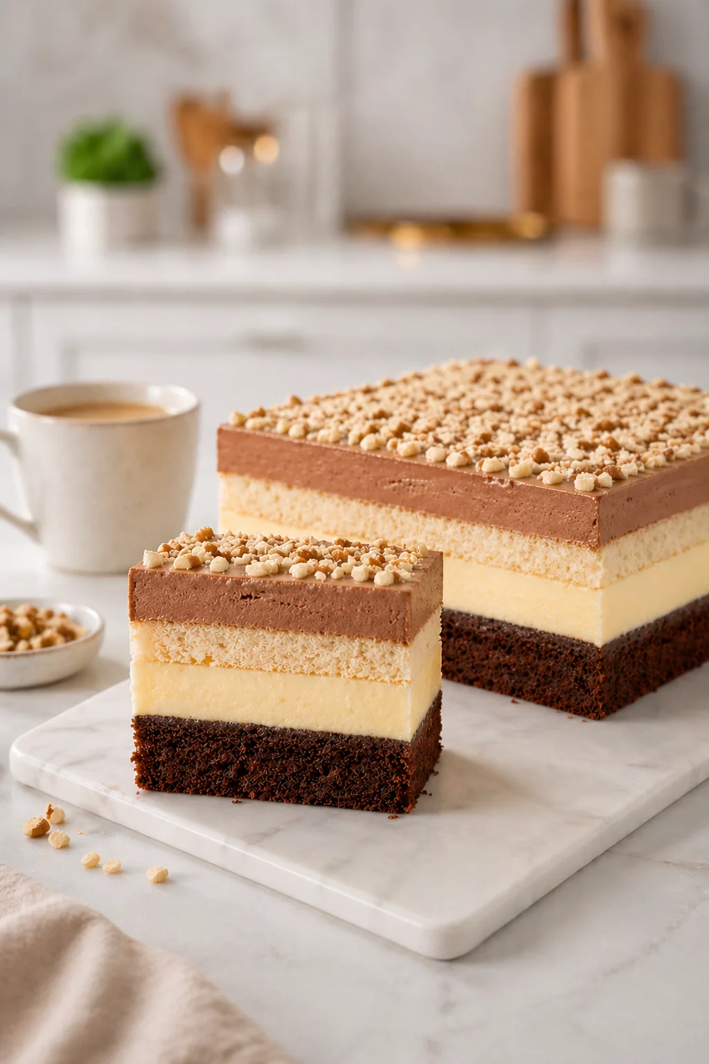 Ciasto warstwowe z kremem waniliowym i musem czekoladowym – efektowny przepis na wyjątkowe okazje