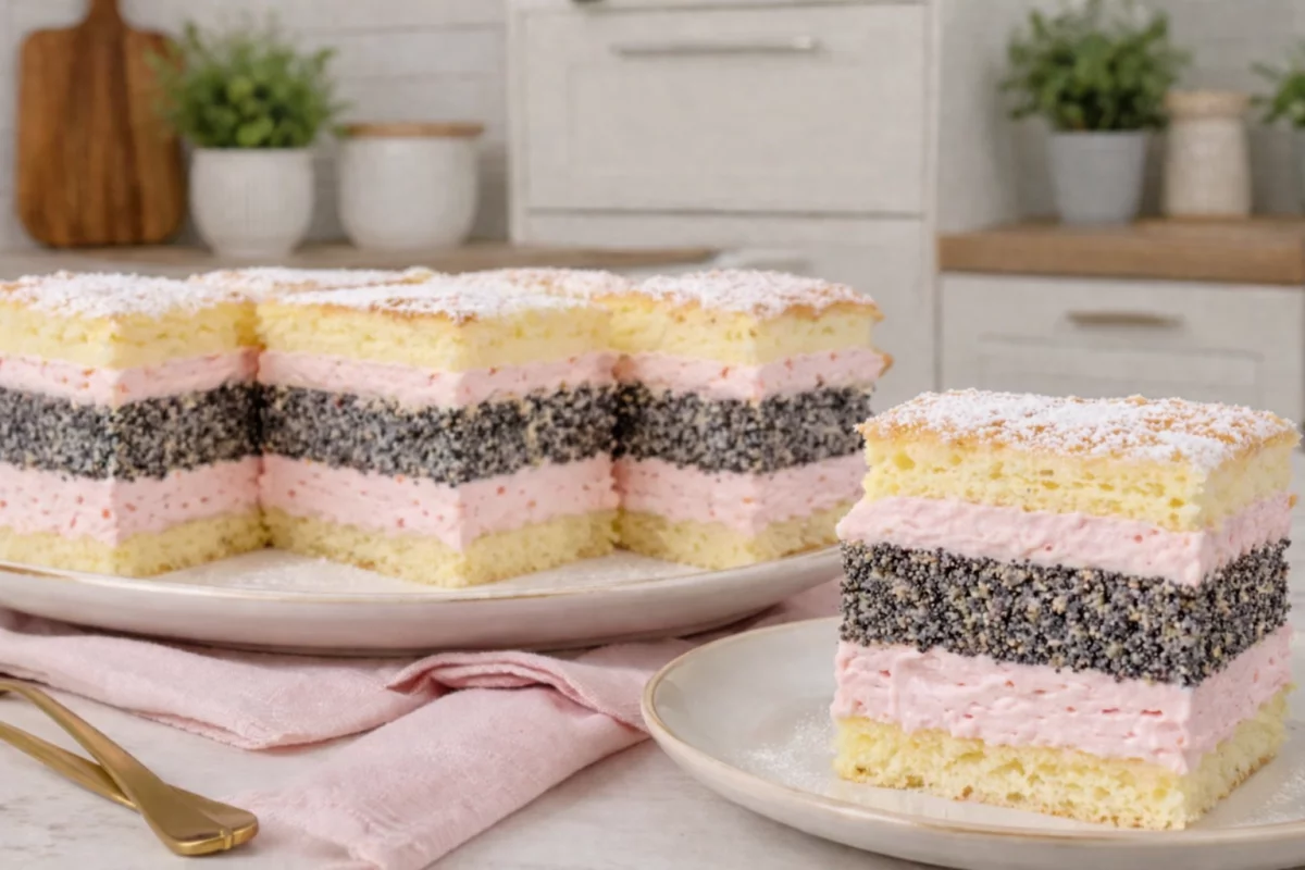 Ciasto z makiem i bitą śmietaną – lekkie, warstwowe i naprawdę efektowne