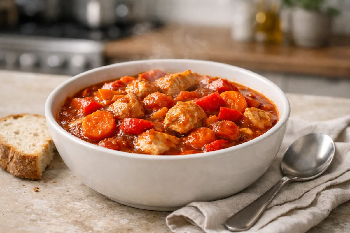 Gulasz drobiowy z warzywami – prosty, domowy przepis na codzienny obiad