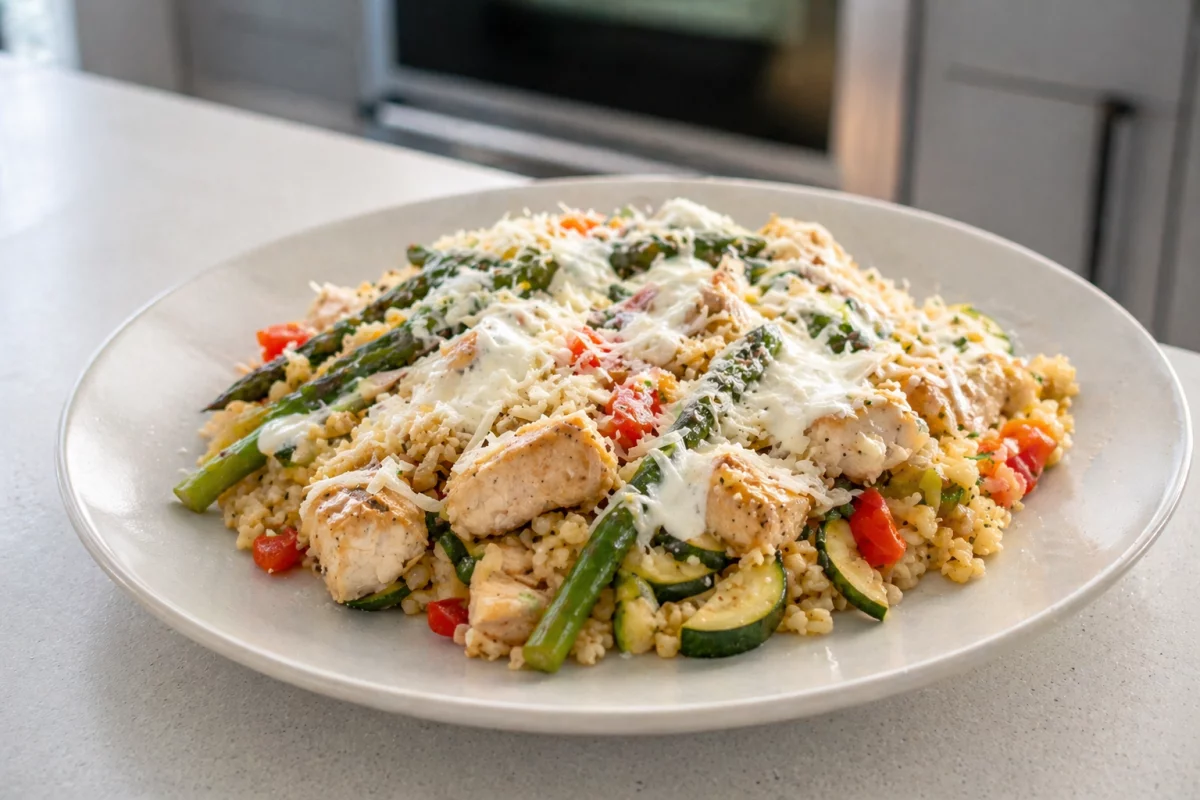 Kurczak z warzywami i lekką kaszą bulgur – obiad o niskim ładunku glikemicznym
