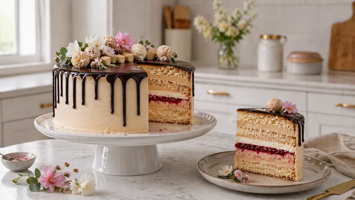 Tort chałwowo – waniliowy – wyraźny w smaku, kremowy i naprawdę efektowny