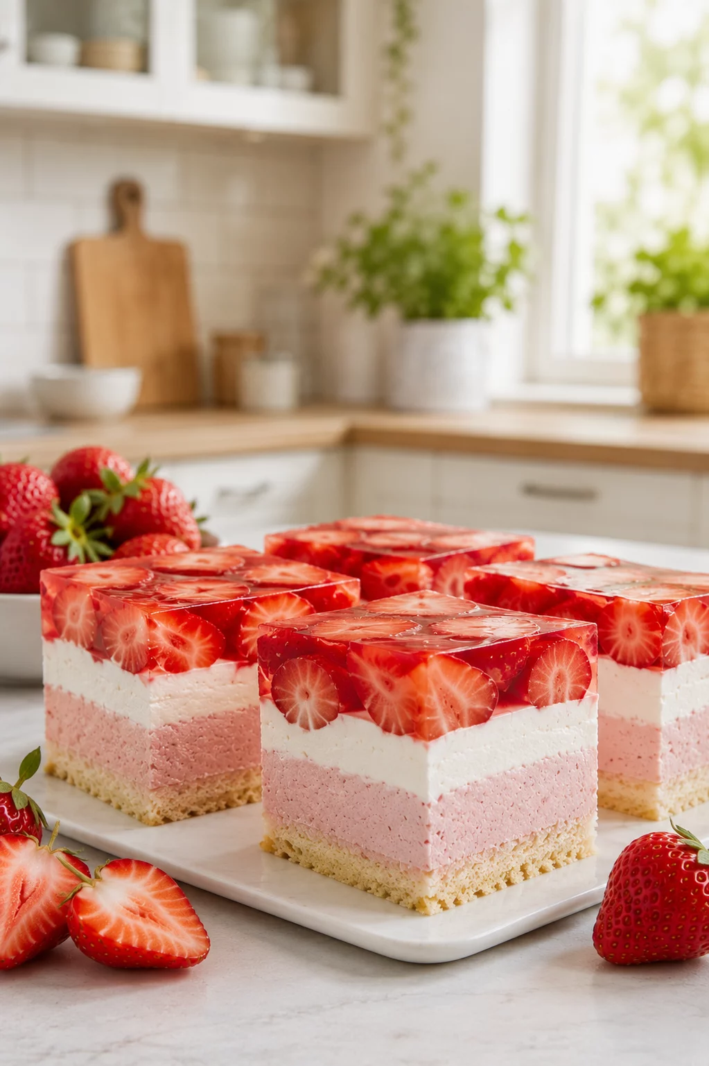 Ciasto truskawkowe z mascarpone i galaretką – warstwowe, lekkie i naprawdę efektowne