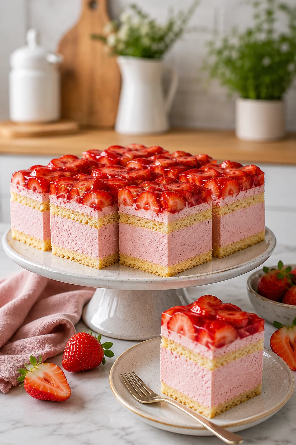 Ciasto z truskawkami i mascarpone – lekkie, wysokie i naprawdę efektowne