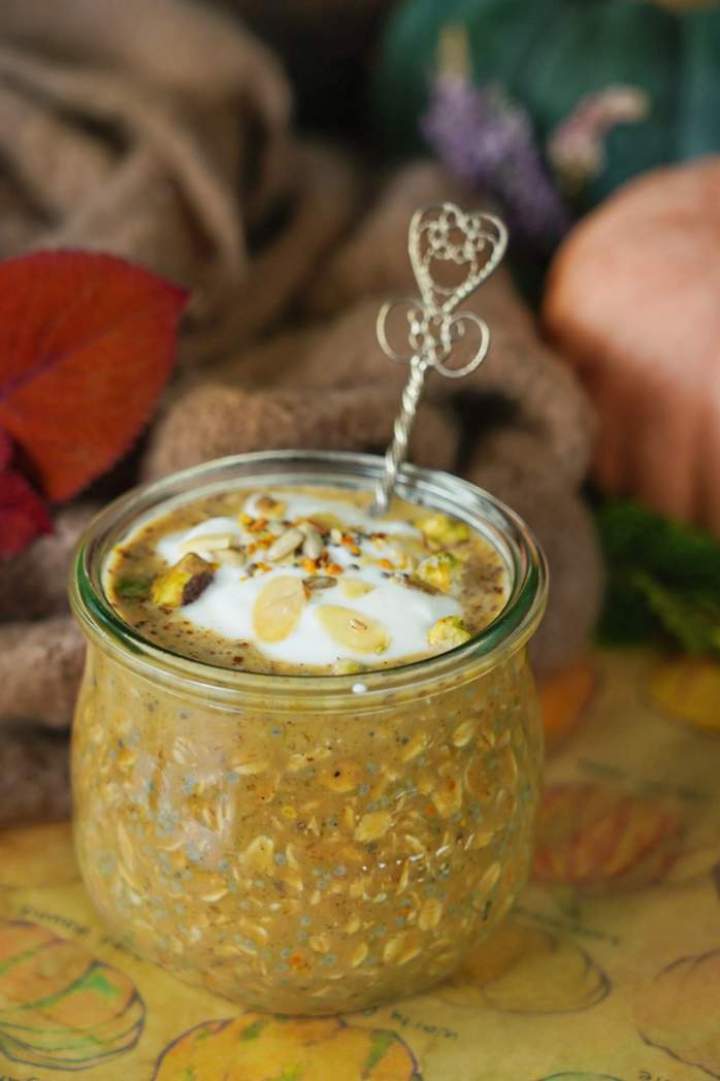 Dyniowo-kawowa nocna owsianka