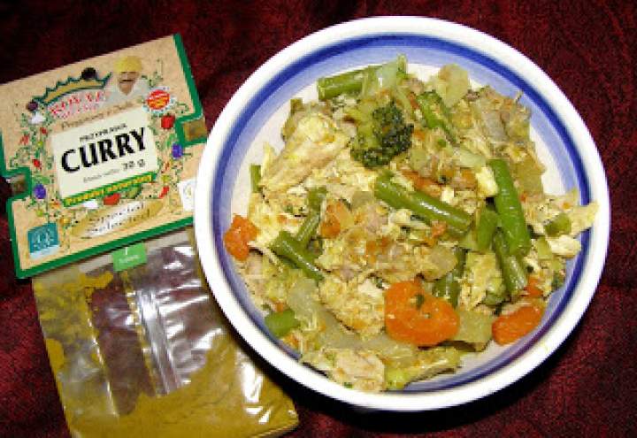potrawka curry z rosołowego kurczaka z warzywami…