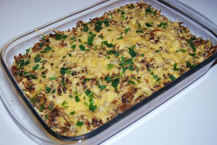 Kasza zapiekana z mięsem