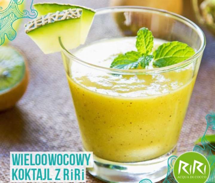 banan + melon + kiwi + gruszka + woda kokosowa