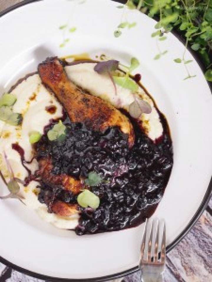 Kurczak z sosem jagodowym / Chicken with blueberry sauce