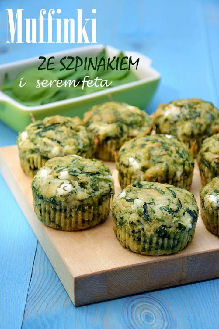 Muffinki ze szpinakiem i serem feta