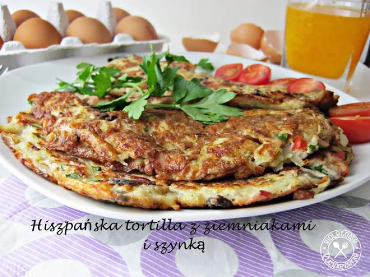 Hiszpańska tortilla z ziemniakami i szynką