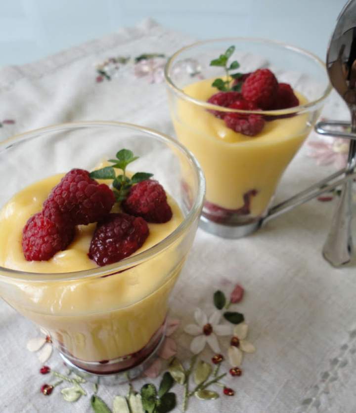 Zabaglione z malinami