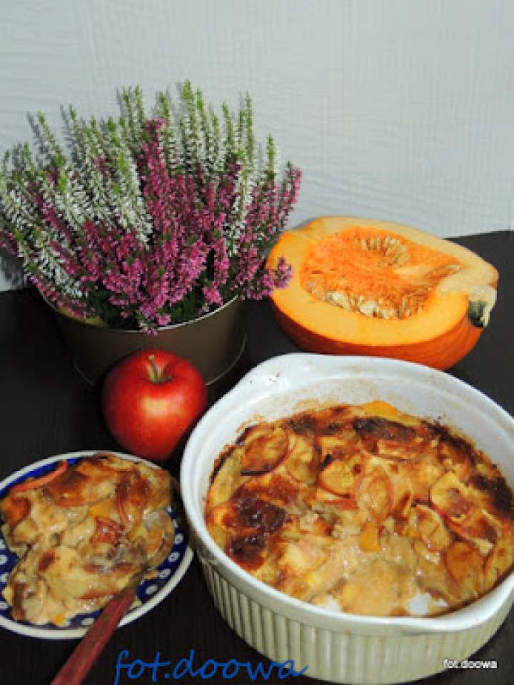 Clafoutis z jabłkami i dynią
