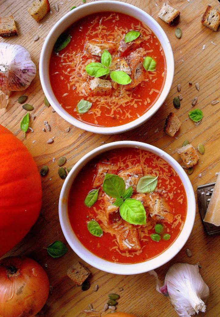 Kremowa zupa z dyni i pomidorów / Cream of Tomato and Pumpkin Soup