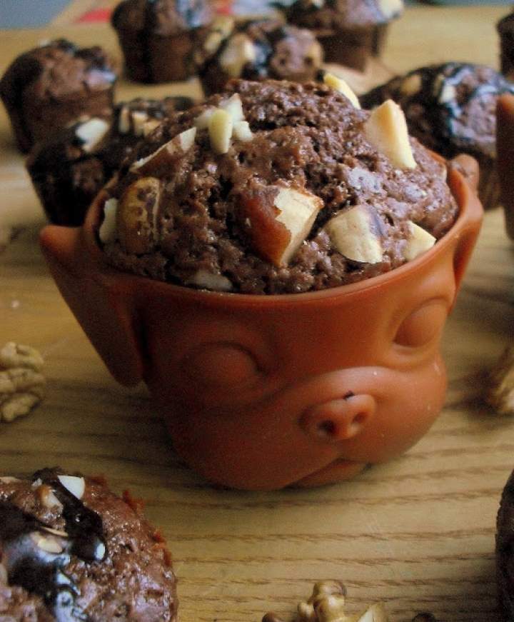 Czekoladowe muffinki z orzechami / Chocolate Nut Muffins