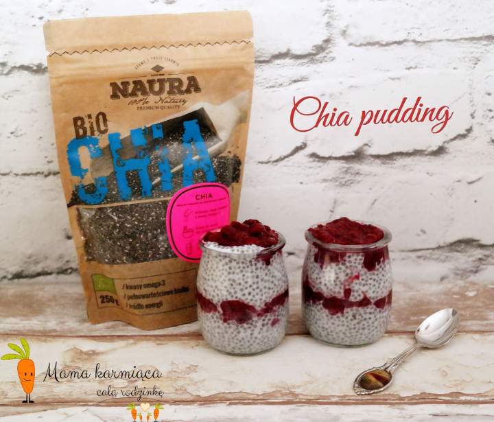 Chia pudding z frużeliną malinowo – jeżynową