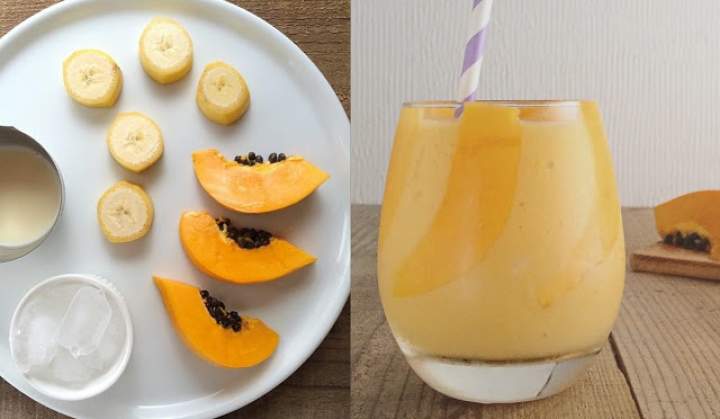 papaja + banan + mleko sojowe