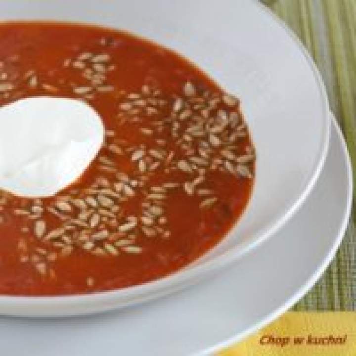 Zupa ze tomatōw i apfylziny (Zupa pomidorowo-pomarańczowa)
