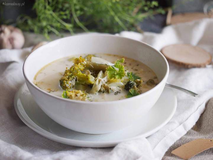 Zielona zupa warzywna z kurczakiem / Green vegetable soup with chicken