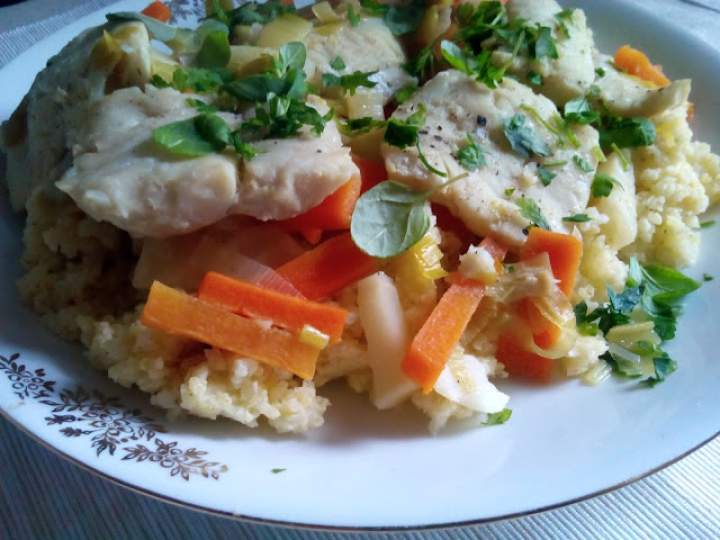 Ryba duszona z warzywami