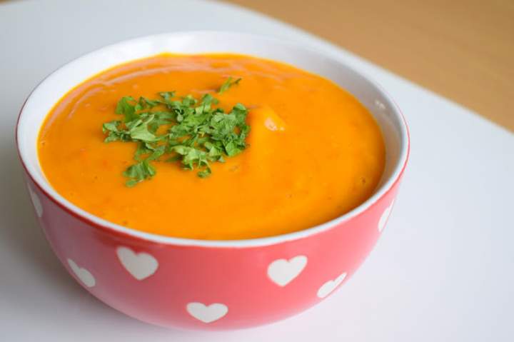 Zupa krem z pieczonej dyni i pomidorów :)