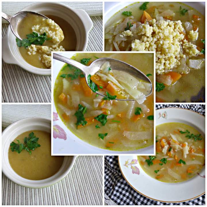 Warzywna zupa z kaszą jaglaną