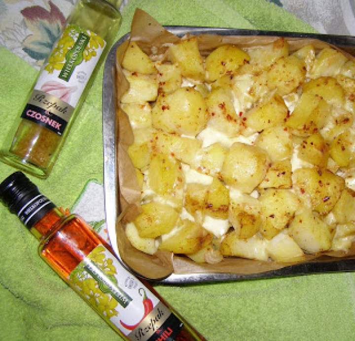 zapiekane ziemniaki z olejami smakowymi i mozzrellą…