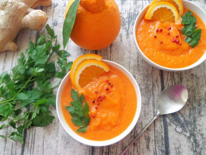 Marchewkowy krem z imbirem i pomarańczą (Crema di carote, zenzero e arancia)