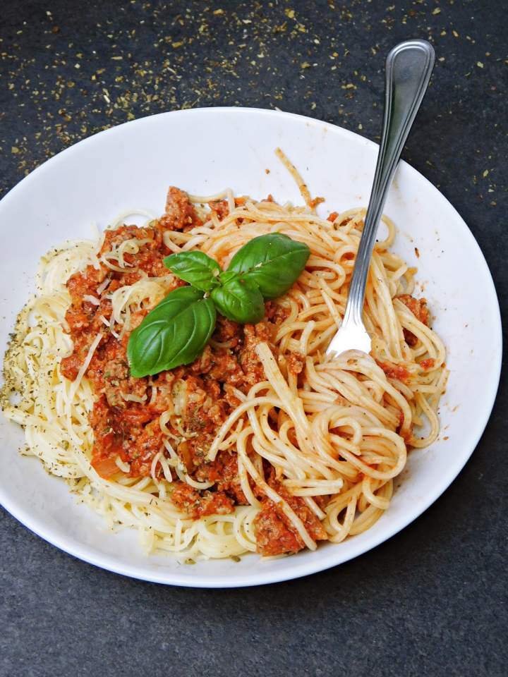 Spaghetti a'la bolognese z indykiem (wersja fit w 15 minut!)