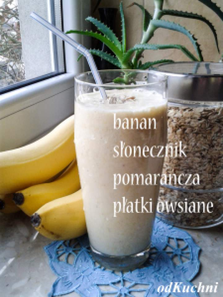 Smoothie – banan, słonecznik, pomarańcza i płatki owsiane