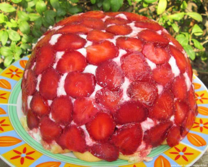 sernik truskawkowa kopuła- na zimno  bez pieczenia