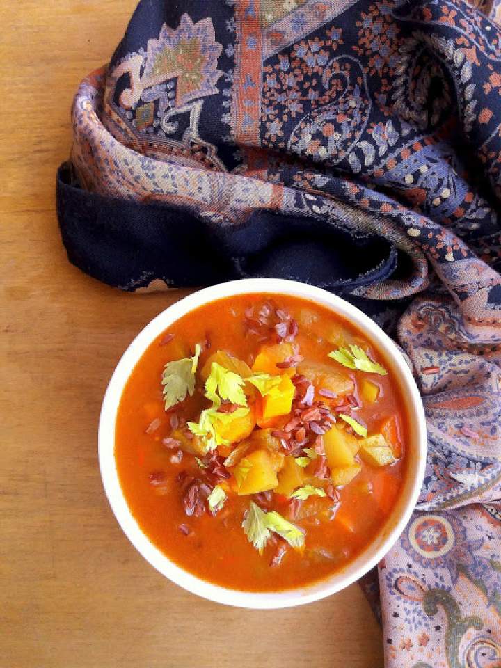 Zupa z ryżem i słodkimi ziemniakami / Sweet Potato and Rice Soup