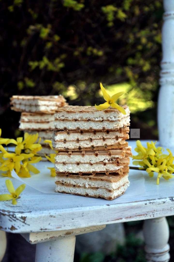 Orkiszowe wafelki z masą kokosową (wegańskie)