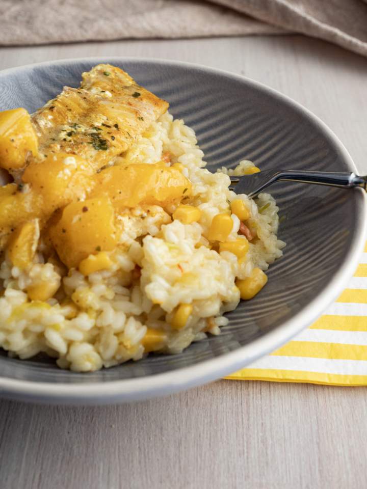 Słodko-słone risotto z mango