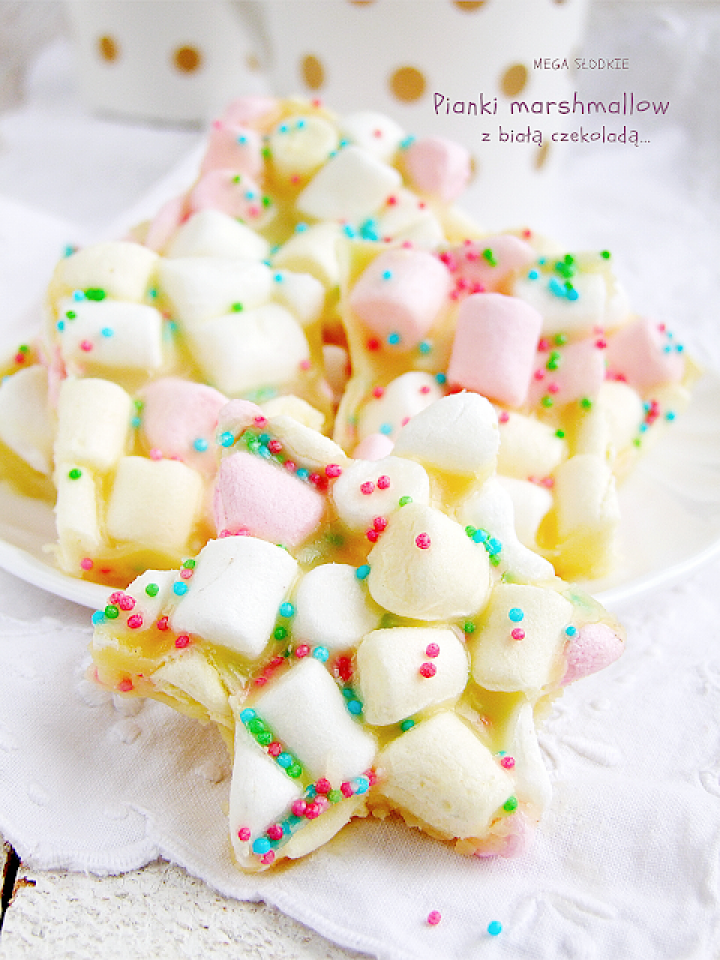 pianki marshmallow z białą czekoladą
